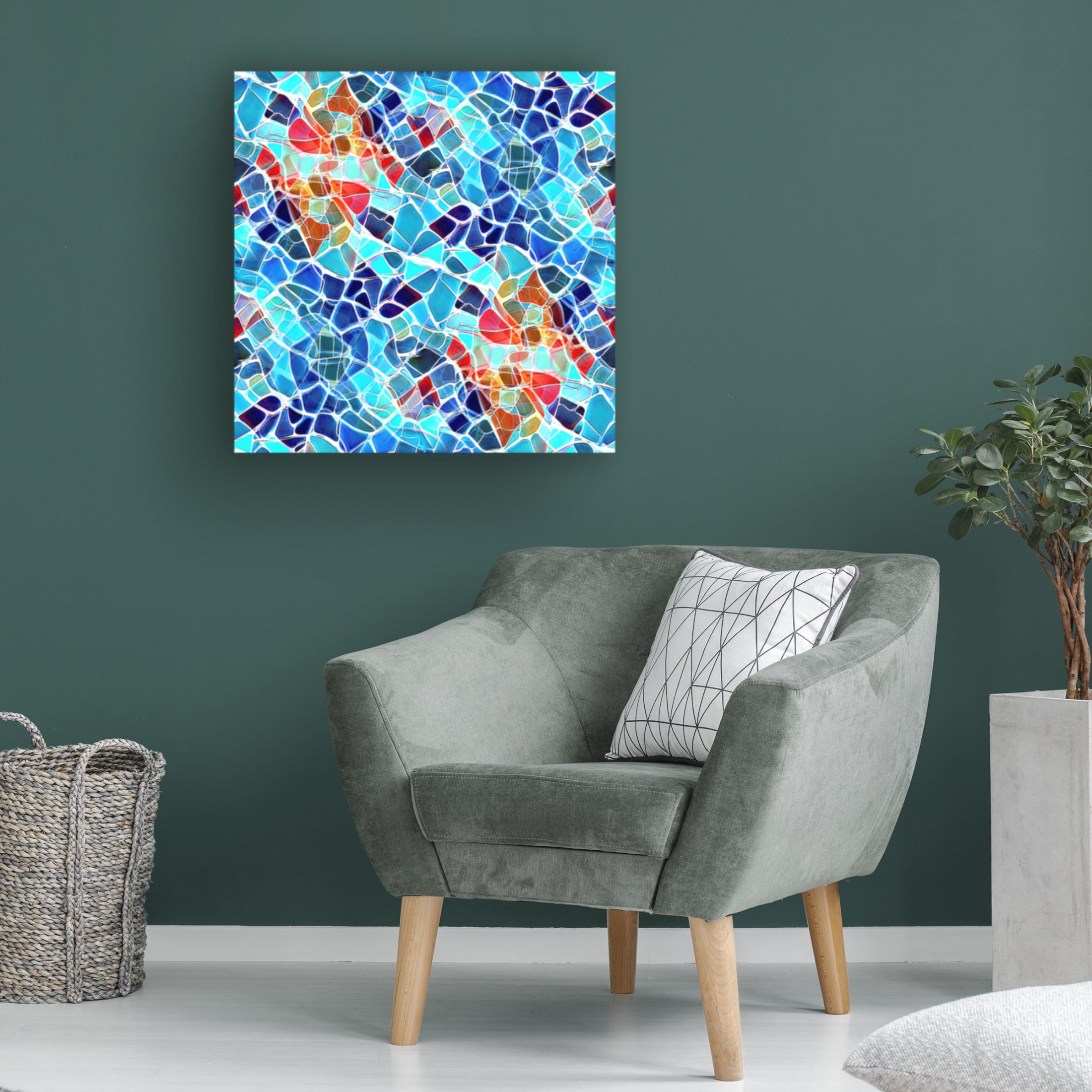 Canvas Wall Art - David Manlove 'Carribean Waters' Wall Art for Living Room, Bedroom, or Office Décor by Trademark Fine Art - 14 x 14 Inches