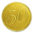 thumbnail image 1 of PaperDirect 50th Anniversary Embossed Gold Foil Seals 32 Count, 1 of 1