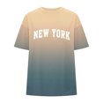 thumbnail image 4 of Fiudx Ofertas de La Semana Camiseta Informal con Estampado de Letras para Mujer, Top de Manga Corta con Cuello Redondo y Hombros Caídos, 4 of 4