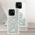 thumbnail image 3 of Glitter Clear Sparkly Bling Xiaomi Redmi 10C Case for Women, Flowing Liquid Quicksand Cover with Diamond Ring Holder Case for Xiaomi Redmi 10C  Silver, 3 of 14