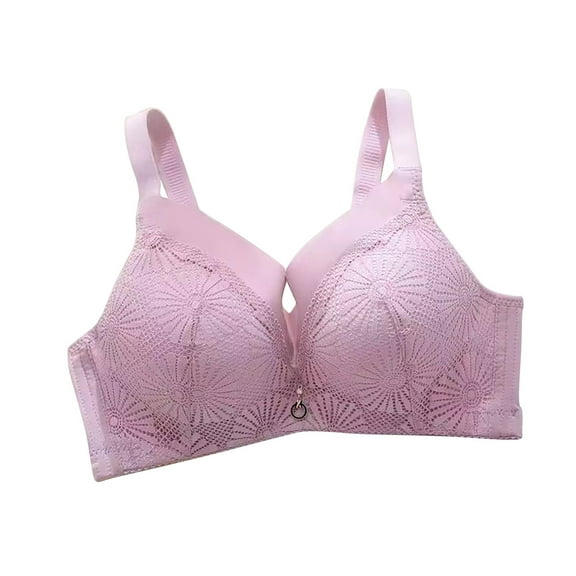 XFLWAM Women's Full Coverage Seamless Bra Everyday Comfort Lightly Padded Embroidery Lace Bralette No Underwire Push Up Bras