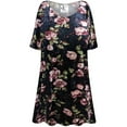 thumbnail image 1 of Plus size 4x Extra Tall Womens Short Sleeve Rose Dream Ice Velvet Designer Print Tunic Tops Casual Loose Fitting Flowy Shirts Blouses, 1 of 4