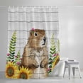 thumbnail image 4 of Groundhog Day Shower Curtain Set, Waterproof Shower Curtains for Bathroom, Sunflower Spring Floral Botanical Vintage Washable Fabric Cloth Bath Curtain for Bathtub Decoration with Hooks 48x72 Inches, 4 of 9