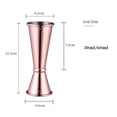 thumbnail image 4 of Naiovety Agitador de cabeza de cóctel doble de acero inoxidable, taza medidora, tazas Jigger, herramienta de medición, herramientas de barra Cocina y Comedor color cobre, 4 of 6