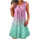 thumbnail image 2 of Vestido sin Mangas para las Mujeres Pullover con Botón de Impresión Espumante Vestido de Cuello Redondo, Vestido Lindo de Pascua de Poliéster para Fiesta, Diario Y Caso de Exposición, 2 of 8