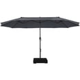 thumbnail image 7 of Gymax 15 ft Double-Sided Patio Umbrella Market Twin Umbrella w/ Enhanced Base Grey, 7 of 7