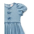 thumbnail image 6 of Wonder Nation Toddler Girls Denim Dress with Bubble Sleeves, Sizes 12M-5T, 6 of 7