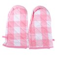 thumbnail image 1 of Guantes para hornear a cuadros 2 piezas Guantes de cocina resistentes al calor para horno microondas, 1 of 5