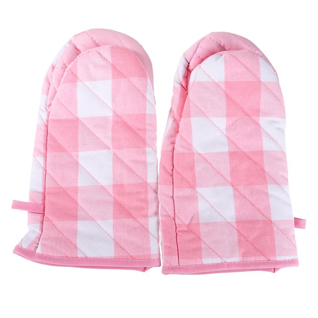 Guantes para hornear a cuadros 2 piezas Guantes de cocina resistentes al calor para horno microondas