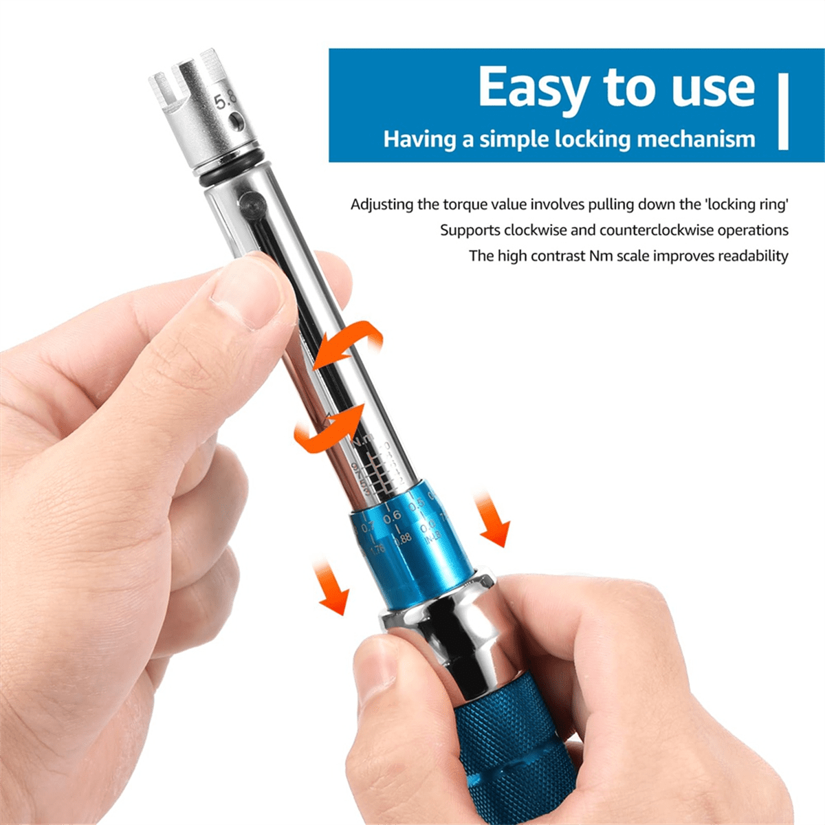 Spoke Torque Wrench, 2-10 NM Wrench Set, Steel Wheel Spanner with Storage Box, 5.0-6.8mm