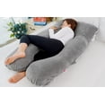 thumbnail image 4 of Meiz Pregnancy Pillow, U Shaped Full Body Pillow, Pregnancy Pillows for Sleeping, Maternity Pillow for Pregnant Women with Removable Velvet Cover (60 Inch, Gray), 4 of 14