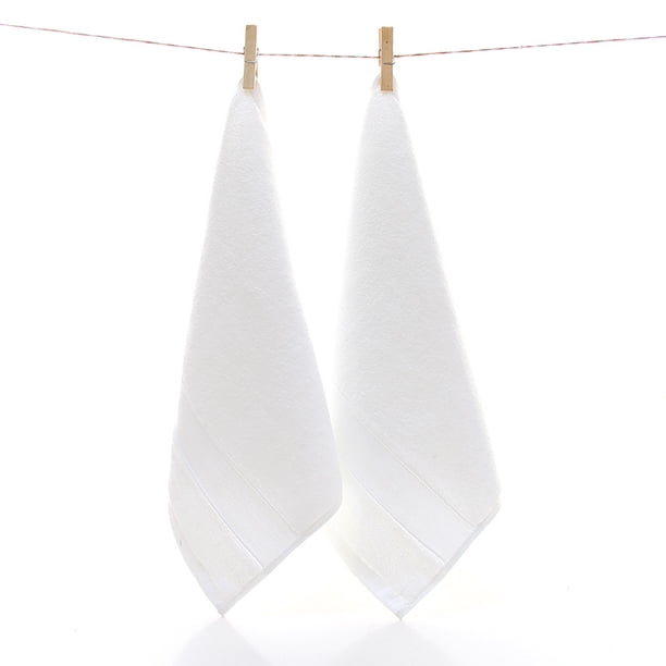 Nvzi Toallas de mano, 3 toallas pequeñas blancas, 35*35 cm, paños de algodón pequeños para la cara, suaves y absorbentes, ideales para el baño/cocina/viajes.