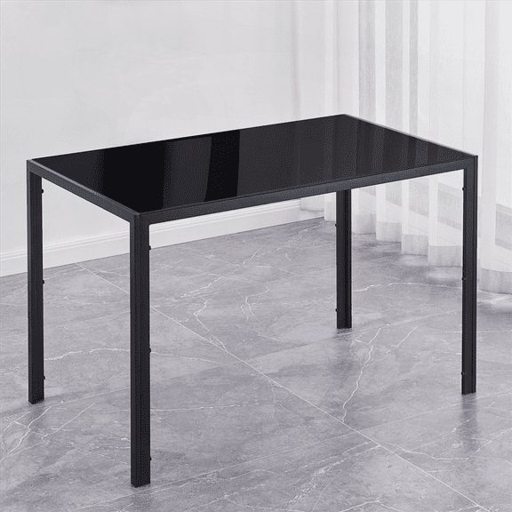 Dining Table for 4 | Small Space Friendly | Easy Assembly | Glass Top
