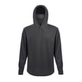 thumbnail image 4 of RUTAYY Men's Hoodie Long Sleeve Integrated Neck Gaiter Solid Color Pullover Sweatshirt Grey, 4 of 5