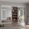 thumbnail image 3 of 120" x 80" Double Aluminlum Mirror Single Glass Pane Metallic Sliding Closet Doors, 3 of 8