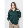 thumbnail image 6 of Ultra Soft French Terry Organic Cotton Fleece Quarter Zip Sweatshirt for Women, 6 of 10