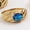 Blue, variant on Titanium Steel Gold Plated Multicolor Zircon Ring
