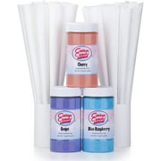 Cotton Candy Express 3 Flavor Floss Sugar Fun Pack with Cherry, Grape, & Blue Raspberry