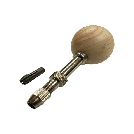 

Swivel Head Pin Vise Hand Held Chuck Holder Round Ball Wood Handle Range 0-3.0mm