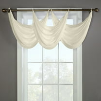 Rhythm Lined Grommet Ascot Valance 36" x 19" in Ivory