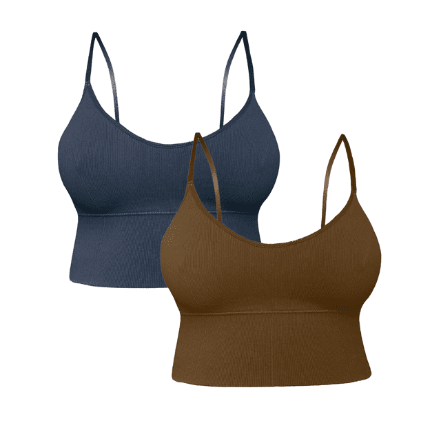 Set De 2 Tops Unitalla Mujer Deportivo Con Relleno Blusa Croptop