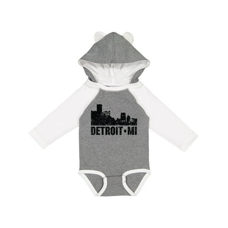 

Inktastic Detroit Skyline Grunge Gift Baby Boy or Baby Girl Long Sleeve Bodysuit