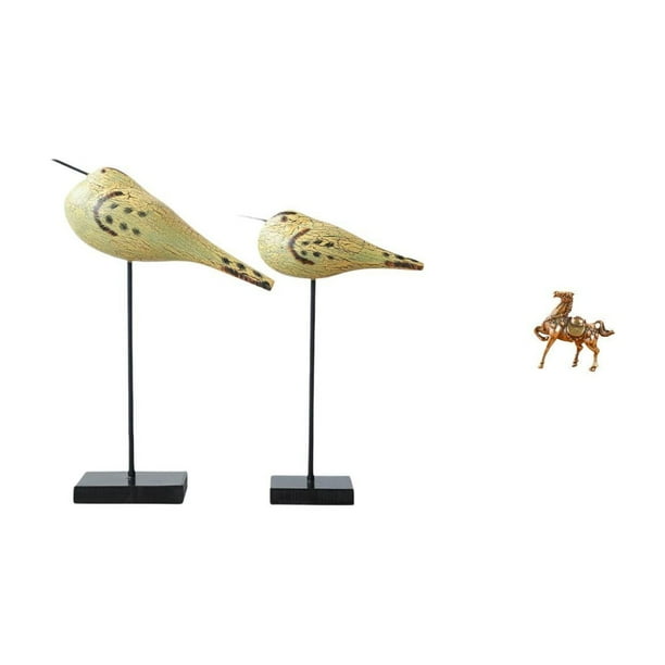 Estatuas de pájaros,Estatuas de pájaros de madera para decoración del hogar,decoraciones de pájaros,Figura de caballo,Adorno de caballo,escultura animal,decoración de escritorio,Figuras de