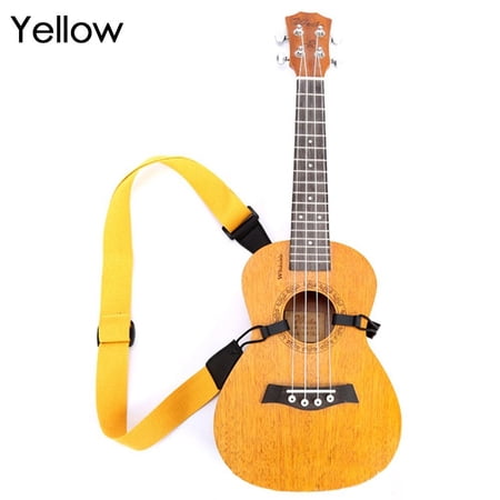 Durable Nylon Hang Neck Adjustable Belt Musical Instrument Straps Ukulele Strap Guitar Accessories YELLOW