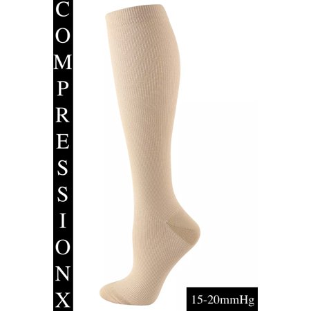Big N Tall Compression X Socks Pain Relief Calf Leg Foot Support Stocking 4XL  Beige  XXXL