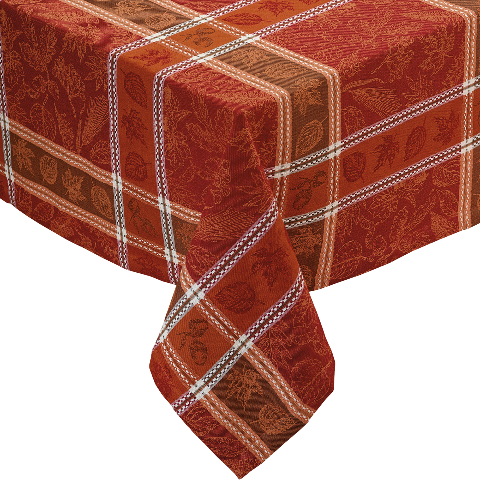 52" Red and White Square Cotton Tablecloth