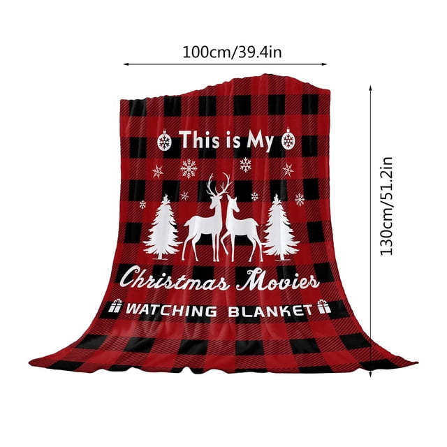 xihome Manta navideña de franela con estampado festivo, suave y clida, ideal para sof, cama o silln.