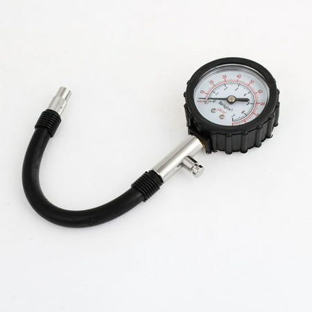 Car Tyre Tire Air Pressure Measure Gauge Black Silver Tone 0-7