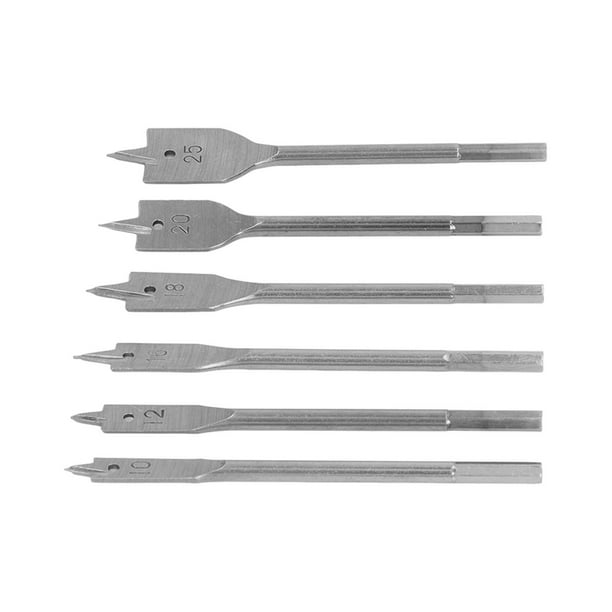Juego de 6 brocas de pala para madera, brocas de pala planas, diseño a prueba de futuro