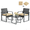 Beige, variant on Lofka Patio Table and Chairs Set, Rattan Outdoor Furniture Set for Backyard & Porch, Beige Cushion