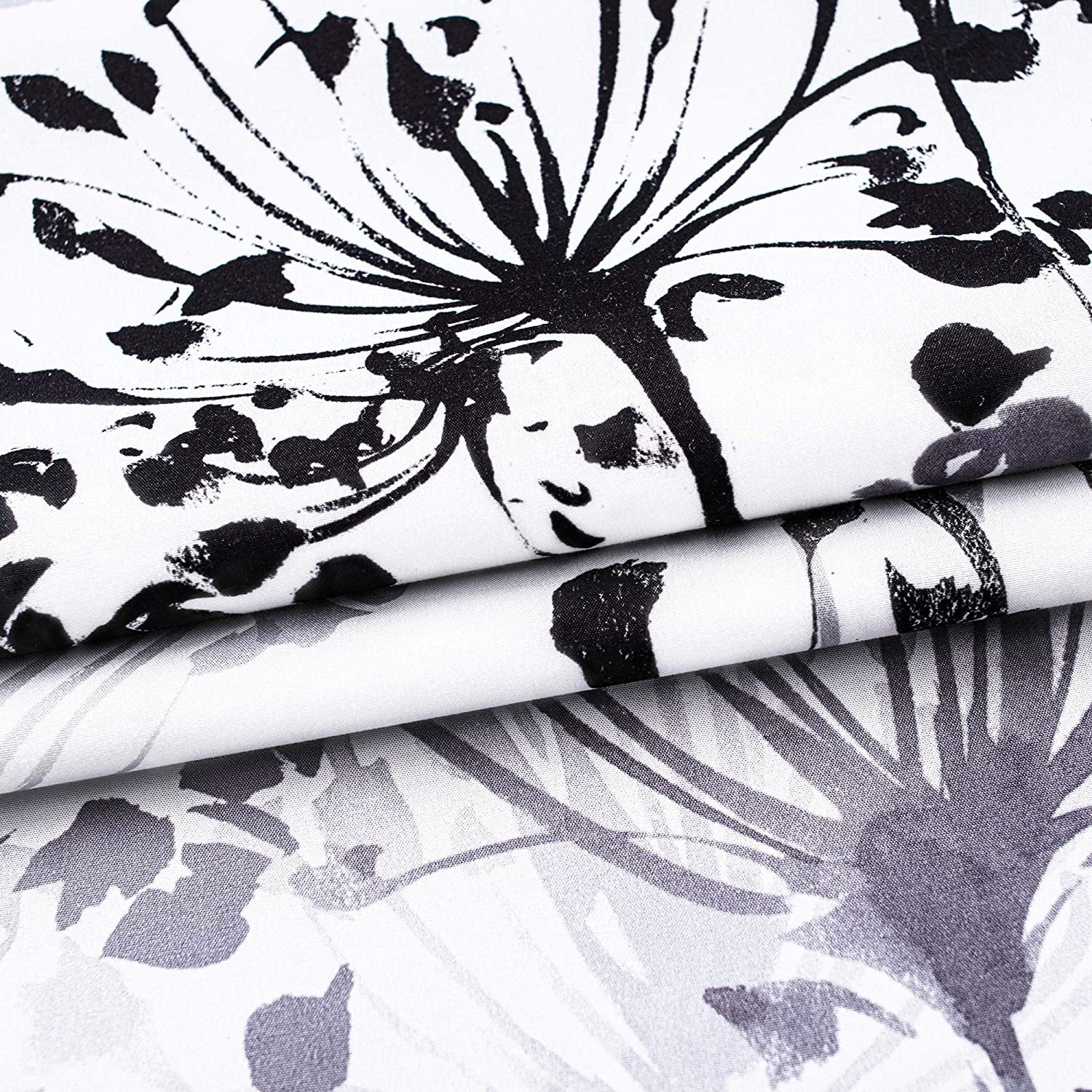 DriftAway Acacia Floral Blossom Watercolor Printed 100 Percent Blackout Thermal Insulated Window Curtain Valance Rod Pocket Single, 52" x 24" Plus 2" Header, Gray