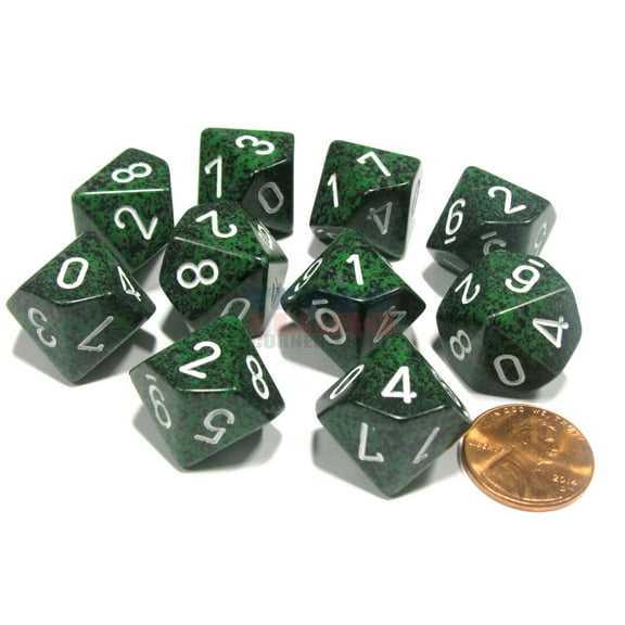 Chessex Set of 10 D10 Dice - Speckled Recon #25125