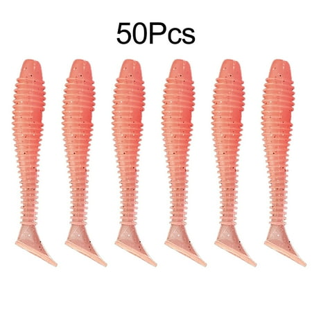50 Soft Plastic Fishing Lure Tackle Paddle Tail Grub Worm Bream Lures Bass