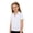 00-White659, variant on Lullu Girls V Neck Short Sleeve Polo Shirt Casual Solid Breathable Shirt Top, Sizes 3-14