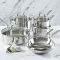 thumbnail image 4 of Martha Stewart 10pc Cookware Set, Polished Exterior Stainless Steel Pots and Pans, 4 of 5
