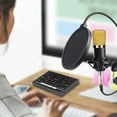 Podcast Condenser Microphone Equipment Bundle, Live Sound Card DJ Mixer