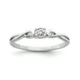 thumbnail image 1 of 925 Sterling Silver Cubic Zirconia Cz Ring Engagement Solitaire Side Stone Three Fancy Promise, 1 of 7