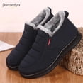 thumbnail image 4 of Snow Boots for Men Women: Water-resistant Winter Shoes Lightweight Warm Fur Lined Winter Boots - Slip On Casual Shoes Anti-Slip Sneakers Unisex Outdoor Comfort Ankle Boots Black Blue, 4 of 19