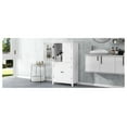 thumbnail image 3 of Bathroom Storage Cabinet, White Freestanding Cabinet with 4 Doors & Adjustable Shelves, Tall Storage Organizer for Bathroom, Bedroom, Living Room, 3 of 9