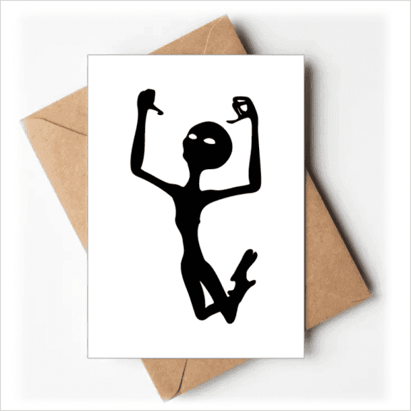 Universe And Alien Jumping Alien Greeting Cards You are Invited Invitations