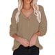 thumbnail image 4 of V Neck Long Sleeves Shirt Stylish Plain Casual Loose Inclusive Pure Color Blouses  for Date ANGGREK Otros, 4 of 6