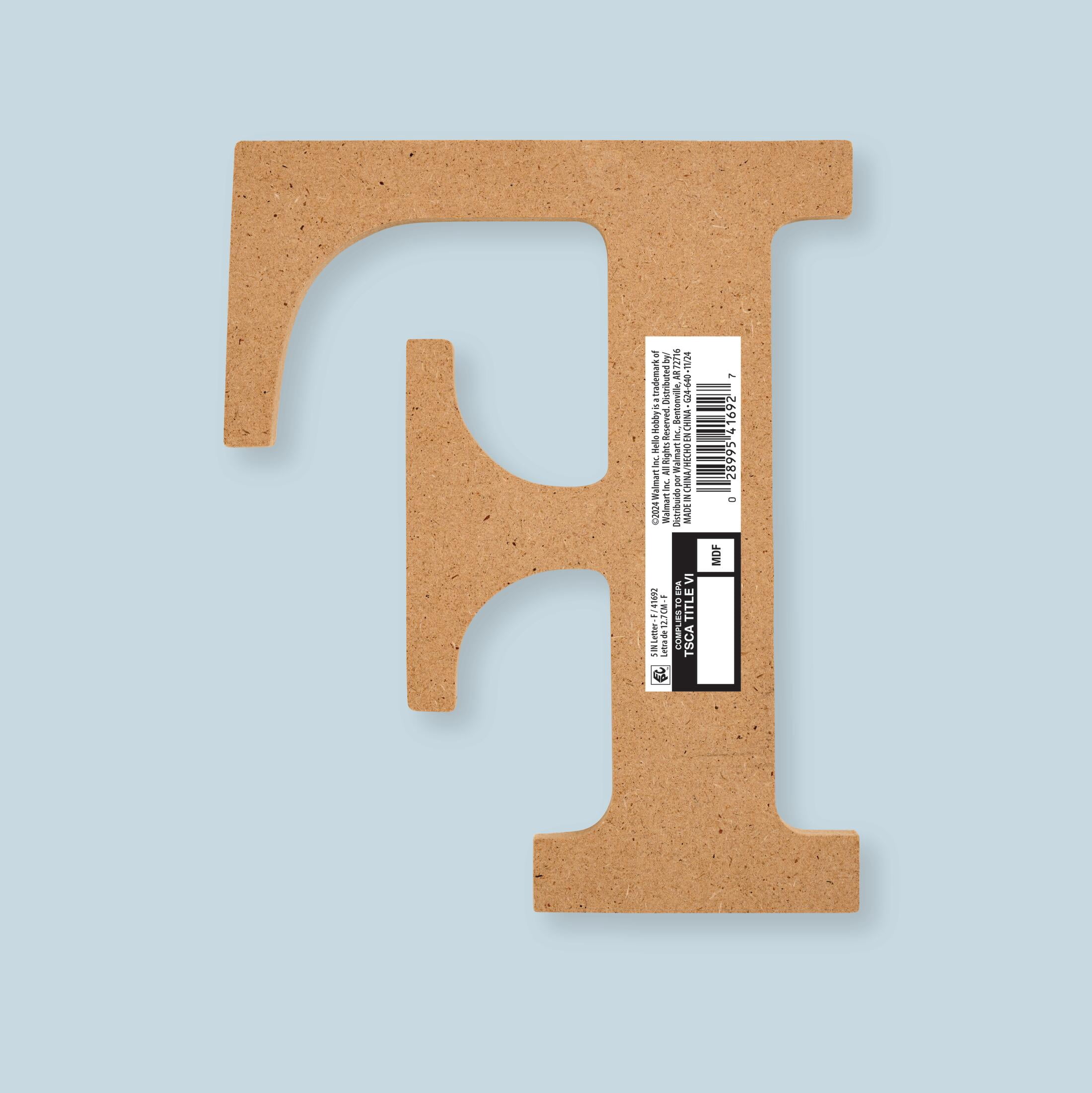 Plaid Unfinished Wood MDF 5" Letter for DIY Arts and Crafts, F