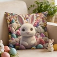 thumbnail image 4 of EGNMCR Easter Egg Floral Background Rabbits Pillowcase Polyester Sofa Decorative Cushion Cover Holiday Decorative Pillowcase Polyester Pillowcase, 4 of 6