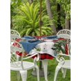 thumbnail image 2 of Outdoor Tablecloth with Umbrella Hole and Zipper, Red Christmas Round Table Cloth 60 Inch Waterproof Tablecloth, Xmas Snowman Tree Snowflakes Birch Branches Picnic Table Cover for Patio Camping, 2 of 7