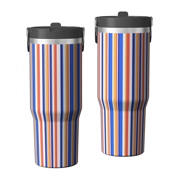 Modern 30oz Handheld Travel Tumbler with Handle – Double Wall Stainless Steel Insulated Cup, Flip Straw Lid, Leak-Proof & BPA-Free for Hot and Cold Drinks – Durable Coffee & Juice Mug White