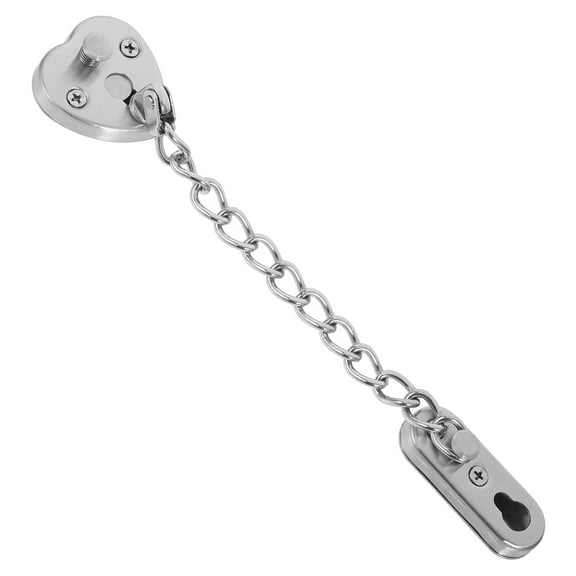 OUNONA Silver Stainless Steel Door Chain Lock, Heavy Duty, Easy Setup, Security